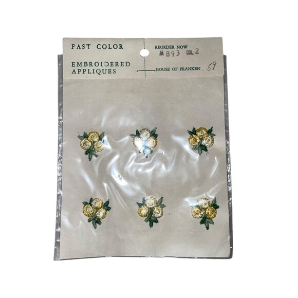 Vintage House of Franken Fast Color Embroidered Appliques NEW Sealed Set of 6 Ye - Picture 1 of 7